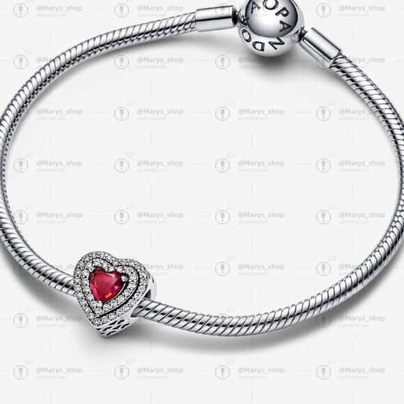 Pandora Sparkling Levelled Heart Charm - Picture 3 of 5